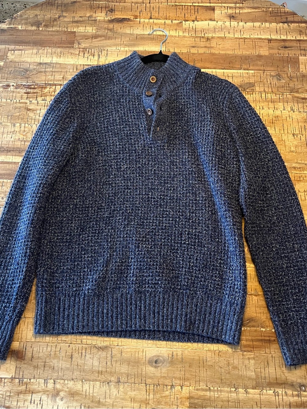 Faherty Waffle Knit Sweater in Blue